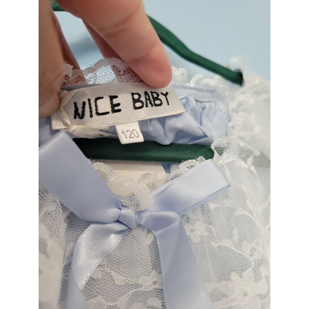 Girls Lace Blue Dress Size 120 US 5T NEW - Picture 4 of 8